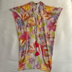 Echo Floral Sheer Cover-Up with Tassels